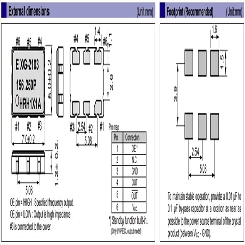 X1M0003210001,EPSON差分振荡器,XG-2103CA无线路由器晶振
