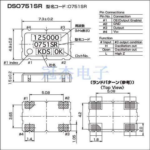 日本大真空晶振,DSO751SR,7050振荡器,1XSR025000AR25,游戏设备晶振